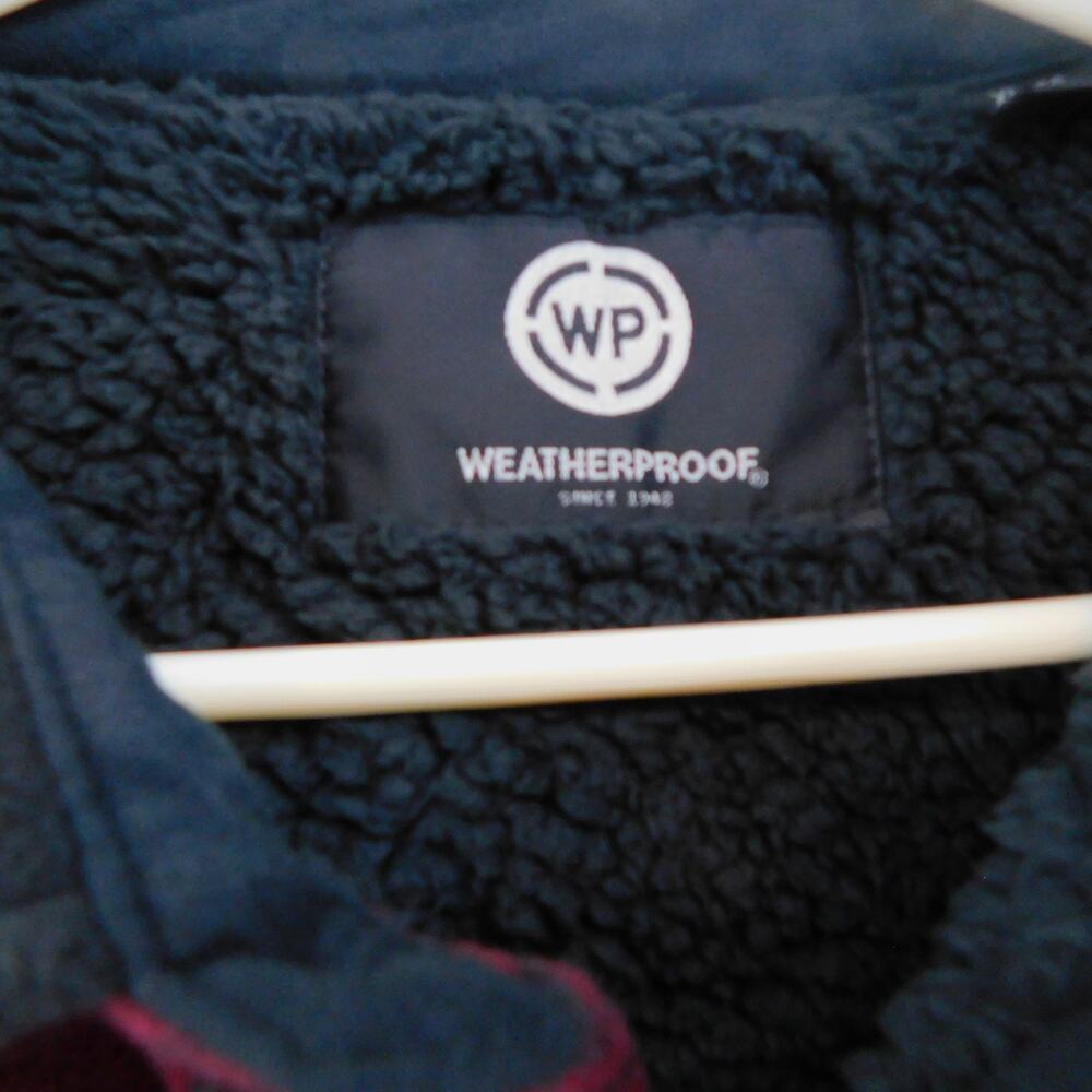 Weatherproof Men's Sherpa-lined Shacket Shirt Jacket in Tawny Port Red New - Picture 2 of 8